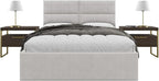 Vänt Upholstered Wall Panels - Queen/Full Size Wall Mounted Headboards - Ribbed Stone - Set of 4 Panels (Each Individual Panel 30"x11.5")