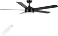YUHAO 60 Inch Black Ceiling Fan with Light and Remote Control.Noiseless,Dimmable,3CCT,6 Speeds Reversible, DC Ceiling Fans for Indoor or Covered Outdoor
