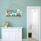 Personalized Sign Cartoon Car Sign Room Décor Kids Room Decor, Cut Train Theme Little Man Cave Wall Art Decor for Nursery, Nursery Door Decor for Toddler Baby Boys Room