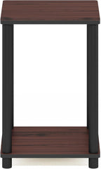 Furinno Turn-N-Tube End Table, Dark Cherry/Black , 1-Pack