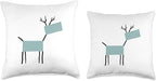 Cute Scandinavian Animals Designs Chic Deer Moose Scandinavian Elk Minimalism Reindeer Throw Pillow, 18x18, Multicolor