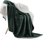 NANPIPER Throw Blanket Reversible Sherpa Flannel Blanket Super Soft Fuzzy Plush Fleece Microfiber for Bed/Couch(60"x80",Olive Green)