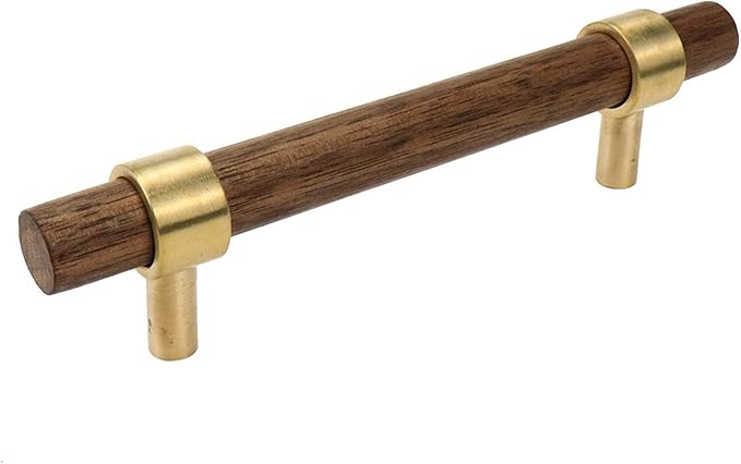 Drawer 5.51"/140mm Pulls Brass Walnut Kitchen Wardrobe Cabinet Hardware Pull Handle with Screw, 2Pcs