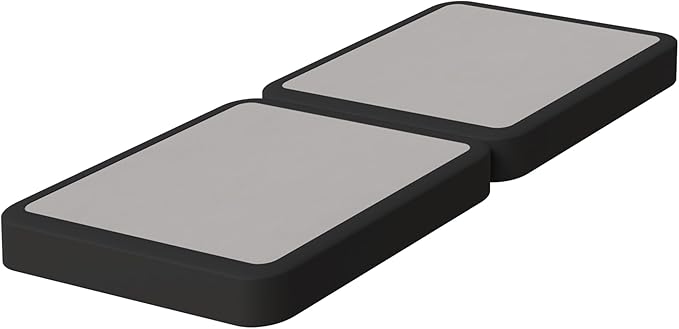 Nutan Inch Sturdy Box Spring for Mattress Support-Durable and Fully Assembled, Natural Wood Twin, Gray, 4" Foundation