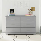 Storkcraft Brookside 6-Drawer Dresser (Pebble Gray) – GREENGUARD Gold Certified, Gray Dresser for Bedroom, Kids & Nursery Storage Chest, Safety Interlocking Drawers, Pre-Installed Tracks, Kids Chest