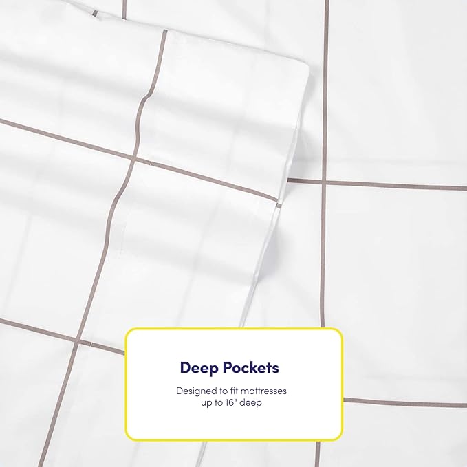 Twin Size Bed Sheets - 4 Piece 1500 Supreme Collection Fine Brushed Microfiber Deep Pocket Twin Sheet Set Bedding - 1 EXTRA PILLOW CASES, GREAT VALUE, Twin, Window Pane White