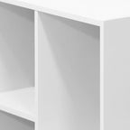 Furinno LUDER Book Shelf, 7-Cube Bookshelf, Bookcase, 9.4" x 19.5" x 41.7", for Living Room, Bedroom, Home Office, White