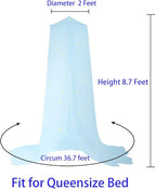 BCBYou Baby Canopy Mosquito Net with Fluorescent Stars, Glow in Dark for Kids, Adults & Full Size Bed (Light Blue)