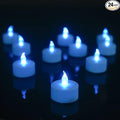 LED Tea Lights Candles- 24PACK Blue Flameless Candles Realistic and Bright Flickering Long Lasting 200Hours for Holiday Celebration,Party, Home Decoration,Battery Operated