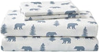 Eddie Bauer - Full Sheets, Cotton Flannel Bedding Set, Brushed For Extra Softness, Cozy Home Decor (Bears & Trees, Full)