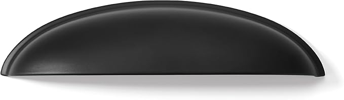 khtumeware 5 Pack 5" Drawer Pulls Matte Black Cabinet Cup Pulls Kitchen Hardware Cabinet Handles Drawer Handles Knobs 5 inch Hole Center