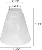 Pack of 4 Alabaster Transitional Style Shade, Transitional Style Replacement Glass Shade, XIDING Ceiling Fans Glass Shade, with Standard 2-1/8" Fitter Size, 4-4/5" high, 4-4/5" Diameter