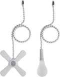Ceiling Fan Pull Chain, 𝟭𝟮 𝗶𝗻𝗰𝗵 Extra Long with Decorative Frosted Glass Bulb and Fan Cord,Fit All Standard 3mm Diameter Ceiling Fans (White)