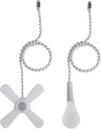 Ceiling Fan Pull Chain, 𝟭𝟮 𝗶𝗻𝗰𝗵 Extra Long with Decorative Frosted Glass Bulb and Fan Cord,Fit All Standard 3mm Diameter Ceiling Fans (White)