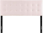Modway Lily Queen Biscuit Tufted Performance Velvet Headboard, Pink