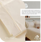 Linen Home 100% Cotton Percale Sheet Set Pack of 2, Queen Size, Ivory, Deep Pocket, 8 Pieces Set - 2 Flat, 2 Deep Pocket Fitted Sheet and 4 Pillowcases, Crisp Cool and Strong Bed Linen
