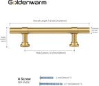 goldenwarm 10 Pack Gold Cabinet Handles 3-3/4 Inch Kitchen Cabinet Handles Matte Gold Kitchen Drawer pulls for Dresser Bathroom Modern Hardware,Zinc Alloy Base