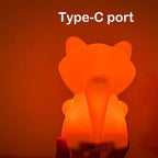 WHA&DARREN Large Fox Night Light for Kids,Cute Baby Night Light, Silicone Bedside Lamp,Sleep LED Lights Desk Light, Eye Caring, Adjustable Brightness & Color, Time Setting