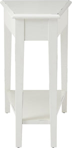 Leick Home Haven Ridge Wedge End Table, Tapered Side Table, Farmhouse White, 214395