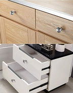 [12 PCS] 40mm Crystal Clear Glass Cabinet Drawer Pulls, Diamond Shape Cupboard Knobs with Screws for Kitchen, Dresser, Cupboard, Bathroom, Wardrobe (1.6 inch / 40mm)