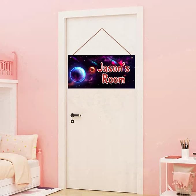 Personalized Sign Outer Space Room Décor Kids Room Decor, Universe Theme Little Man Cave Decor for Nursery, Stars Nursery Decor for Toddler Baby Boys Room Girls Bedroom