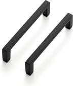 Ravinte 10 Pack Matte Black Cabinet Pulls, 3-3/4 Inch (96mm) Hole Center Slim Kitchen Handles, Square Drawer Pulls for Cabinets & Cupboards, Hardware