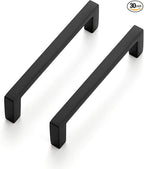 Ravinte 30 Pack Matte Black Cabinet Pulls, 3-3/4 Inch (96mm) Hole Center Slim Kitchen Handles, Square Drawer Pulls for Cabinets & Cupboards, Hardware