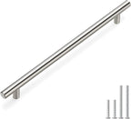 homdiy Brushed Nickel Cabinet Pulls Cabinet Handles, 10in(256mm) Center to Center Dresser Drawer Handles Silver Drawer Pulls for Kitchen, Bedroom, Bathroom, Wardrobe Hardware