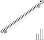 homdiy 20 Pack Cabinet Pulls Modern Drawer Pulls HD201SN Cabinet Hardware Stainless Steel Cabinet Handles 10in Hole Centers Round Bar for Kitchen Cabinets, Cupboard Handles