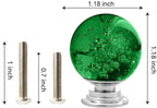 12 Pcs 30mm Round Shape Bubble Crystal Glass Cabinet Knobs with Screws Drawer Knob Pull Handle Used for Kitchen, Dresser, Door, Cupboard (Dark Green)