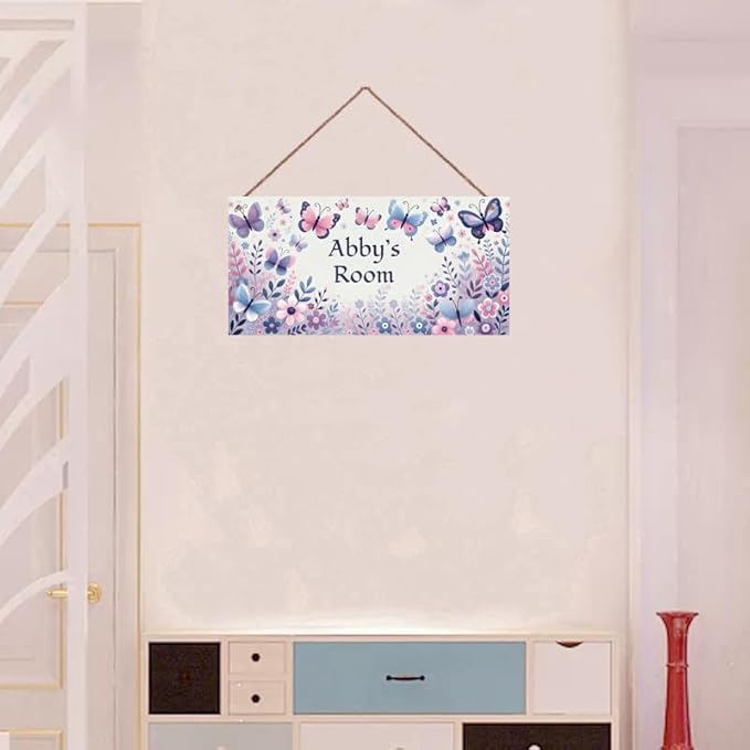 Personalized Sign Vintage Butterfly Wall Decor For Kids Room Decoration Nursery Decor Party Decorations For Little Man Cave Wall Art Decor For Boys Room Girls Bedroom