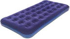Twin Size Air Mattress for Inflatable - Portable Blue Blow Up Mattresses with Flocked top - Single Foldable Air Bed for Tent Camping Home Travel Backpacking