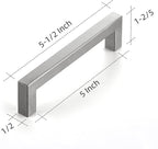 Ravinte 14 Pack 5 Inch Kitchen Square Cabinet Handles Satin Nickel Pulls Brushed Nickel Kitchen Cabinet Hardware Handles for Cupboard Drawer Pulls