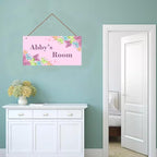 Personalized Cute Butterfly Sign for Little Man Cave Colorful Cartoon Wall Hanging Plaque Sign for Kids Room Floral Nursery Art Plate For Boys Room Girls Bedroom