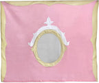 Max & Lily Underbed Curtain for Low Bunk Bed/Low Loft Bed, Princess Play Curtain for Kids, Cotton Privacy Curtain for Bottom Bunk, 2 Panel Curtain Set, Light Pink/Gold