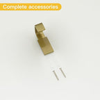 BESy Brass Clothes Hook Single Towel Hook for Bathroom Kitchen Garage Square Style Robe Hooks Coat and Hat Hook, Self Adhesive with Glue or Wall Mounted with Screws, Brushed Gold