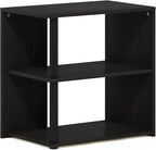 Furinno Romain Side Table, 2-Tier End Table with Open Shelf, Night Stand, Bedside Table, for Living Room, Bedroom, Espresso