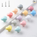 HUAMULAN 15PCS Glossy Ceramic Knobs Heart Shape Cabinet Dresser Pulls Door Handles Cupboard Wardrobe Drawer,3 Size Mounting Screws, Assorted Color