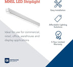 Lithonia Lighting 2ft Light Fixture, LED Strip Light, 120V, 4000K Cool White Light, 2-Foot, 1-Light, White (MNSL L23 1LL 120V 40K 80CRI M6)
