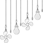 Ceiling Fan Pull Chain Set, 12 Inch Nickel, 4 Pieces Fan and Light Design Extension, for Ceiling Fan and Lighting