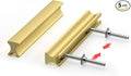 homdiy 5 Pack Adjustable Brushed Brass Cabinet Pulls 1" to 4" (25-102mm) Adjustable Hole Distance Drawer Pulls