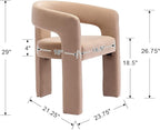 Modern Barrel Dining Chairs Set of 2 Upholstered Velvet Accent Side Chair with Arms Comfy Makeup Vanity Chairs, Dining Living Room Kitchen Chairs Armchairs, Khaki