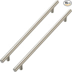 JOY DECOR 15 Pack Cabinet Handles, Brushed Nickel Cabinet Pulls, 10 in Hole Center Kitchen Cabinet Handles, Stainless Steel T Bar Handles for Dresser Drawers