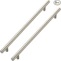 JOY DECOR 3 Pack Cabinet Handles, Brushed Nickel Cabinet Pulls, 10 in Hole Center Kitchen Cabinet Handles, Stainless Steel T Bar Handles for Dresser Drawers
