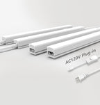 Under Cabinet Lighting Plug in, 16 Inch 4 Pcs, Linkable AC120V 3CCT 3000K/4000K/5000K Ultra Slim, LED Under Cabinet Lights for Counter Light, Kitchen, Shelf, Sink, Workshop, Desk, White