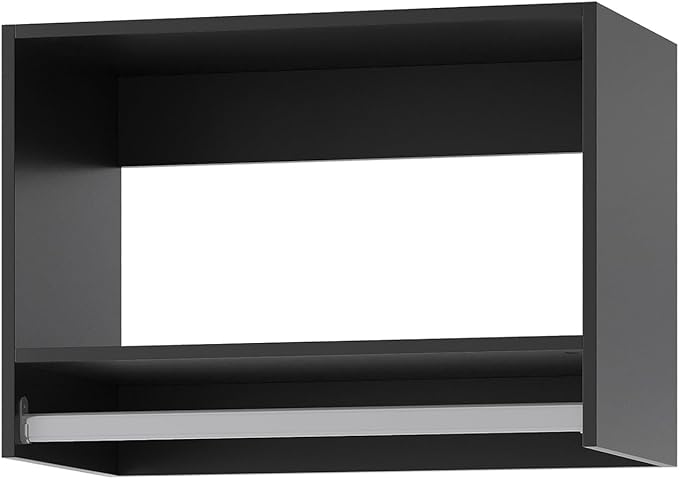 ROOMTEC 25.5" Tall Hanging Closet Unit, Modular Closet System with Hanging Rod, Wardrobe Organizer for Bedroom or Walk-in Closet, Wall Mounted, Customizable Clothes Storage Unit, Black