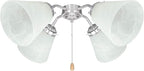 Pack of 4 Alabaster Transitional Style Shade, Transitional Style Replacement Glass Shade, XIDING Ceiling Fans Glass Shade, with Standard 2-1/8" Fitter Size, 4-4/5" high, 4-4/5" Diameter