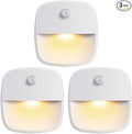 AMIR Upgraded Motion Sensor Light Indoor, Stair Lights Battery Operated, Cordless Stick-On LED Night Light for Closet, Hallway, Bathroom, Kitchen, Cabinet, Energy Efficient (Warm White - Pack of 3)