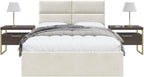Vänt Upholstered Wall Panels - Queen/Full Size Wall Mounted Velvet Headboards - Velvet Ivory - Set of 4 Panels (Each Individual Panel 30"x11.5")