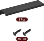 uxcell Cabinet Finger Edge Pull, 8pcs 150mm / 5.91" Aluminum Alloy Back Mount Hidden Cabinet Pulls Concealed Handle for Home Kitchen Drawer Cabinet, Black